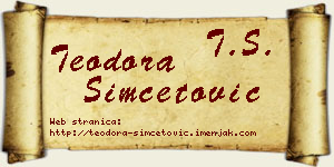 Teodora Simčetović vizit kartica